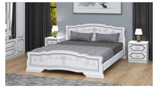 Кровать "Карина 6" белый жемчуг 160*200см