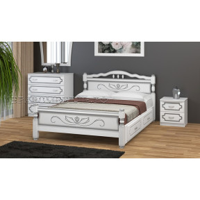 Кровать "Карина-5" белый жемчуг, с ящиками 120*200см