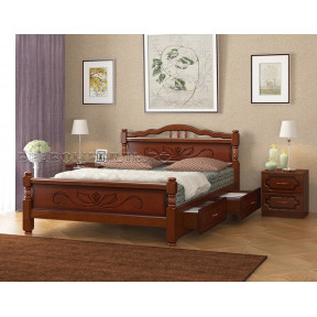 Кровать "Карина-5" орех, с ящиками 160*200см