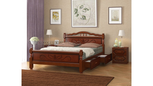 Кровать "Карина-5" орех, с ящиками 160*200см