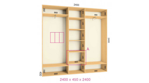Шкаф-купе 2400х450х2400