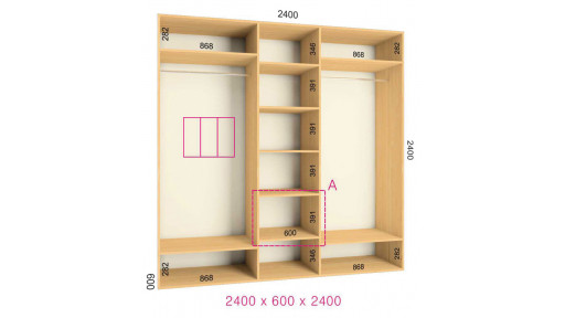 Шкаф-купе 2400х600х2400