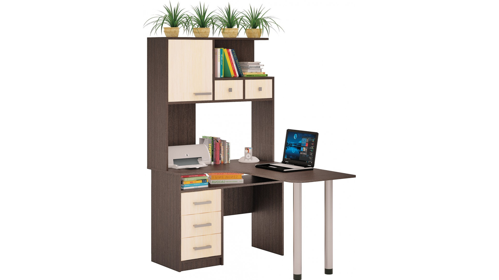 угловой школьный стол с пеналом